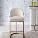 preview thumbnail 10 of 81, Leick Home Upholstered Barrelback Counter Stool with Metal Base Set of 4 - White