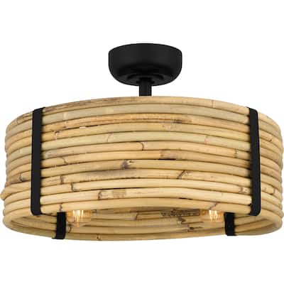 Lachlan 4-Light Matte Black Fan Light
