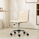 preview thumbnail 31 of 35, Faux Leather Office Chair with Wheels, Upholstered Task Chair with Metal base, Swivel Rolling Chair with Adjustable Height - N/A