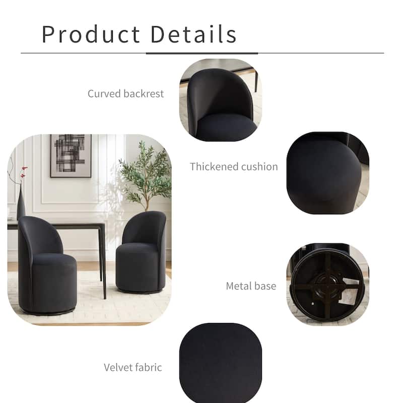 Upholstered Swivel Barrel Chair Dining Chair Side Chair