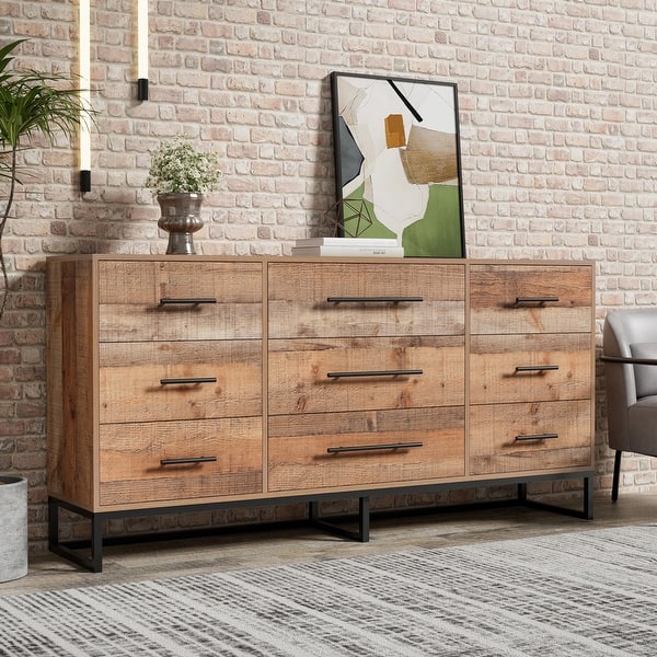 9-Drawer Dresser with Anti-Tip Safety Design, Deep/Wide Drawers, Brown - On  Sale - Bed Bath & Beyond - 41376960