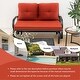 preview thumbnail 12 of 22, 2-Person Patio Glider Bench Cushioned Armrest Rocking Loveseat