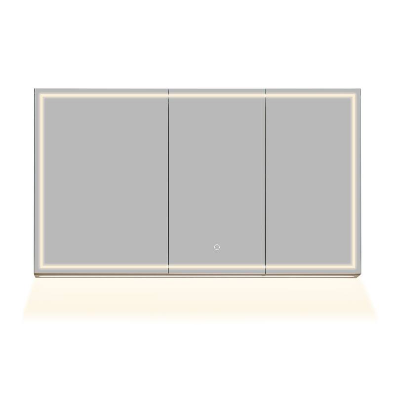 Hesili Rectangular Frameless LED Lighted Bathroom Mirror Medicine Cabinet
