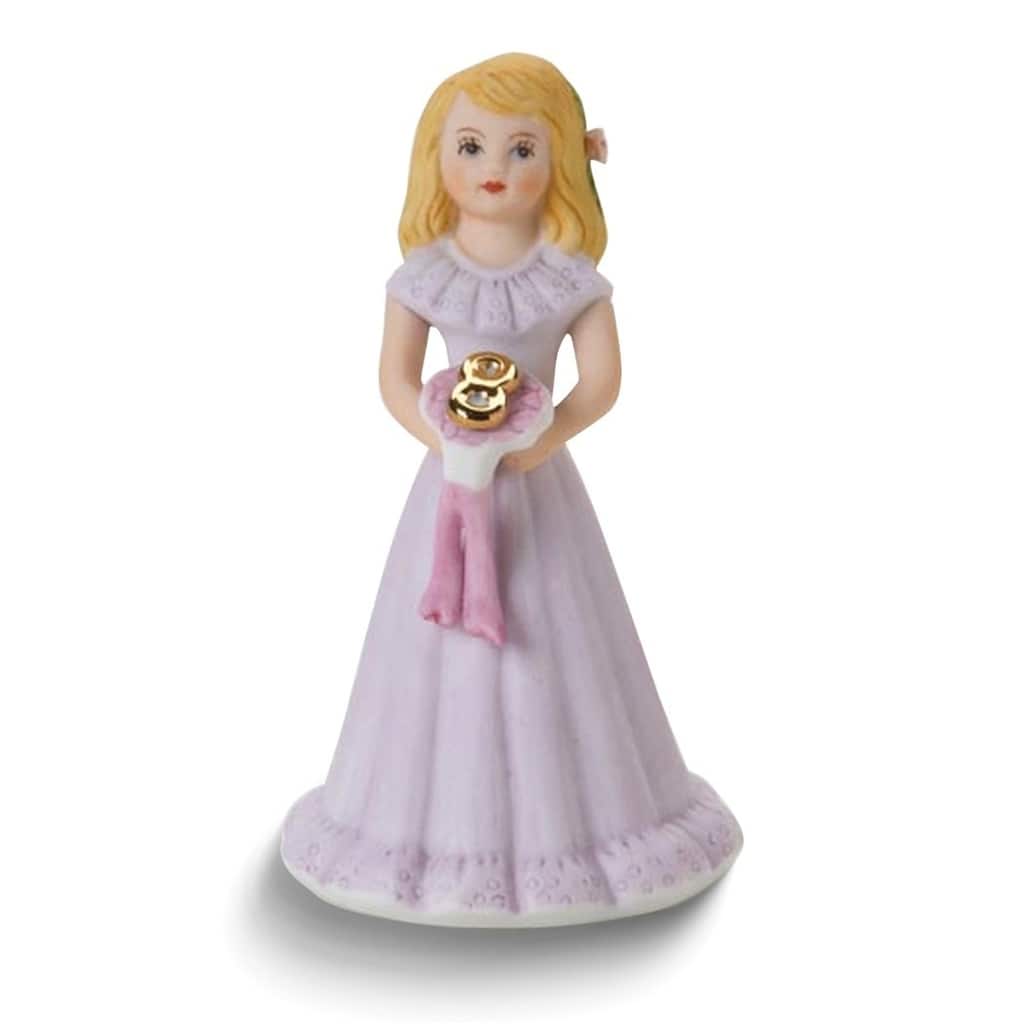 Curata Birthday Girls Blonde Age 8 Porcelain Bisque Figurine