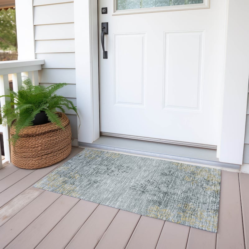 Machine Washable Indoor/ Outdoor Chantille Modern Garden Rug