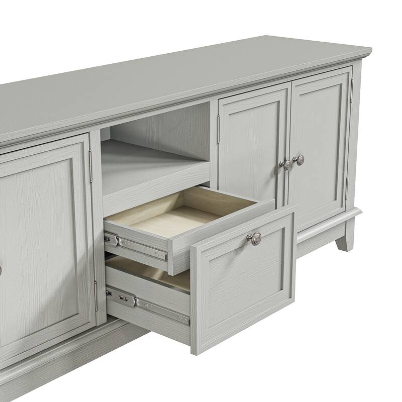 Rustic 72-Inch TV Stand with Adjustable Shelves, Hidden Storage - 72" in Width