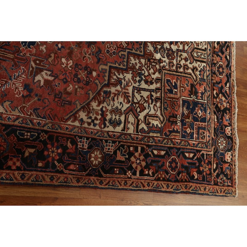 Vintage Geometric Heriz Persian Traditional Wool Area Rug Hand-knotted - 8'7" x 10'9"