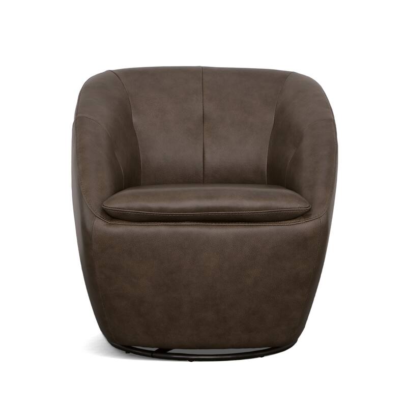 Wade Brown Top Grain Leather Swivel Chair by Flexsteel