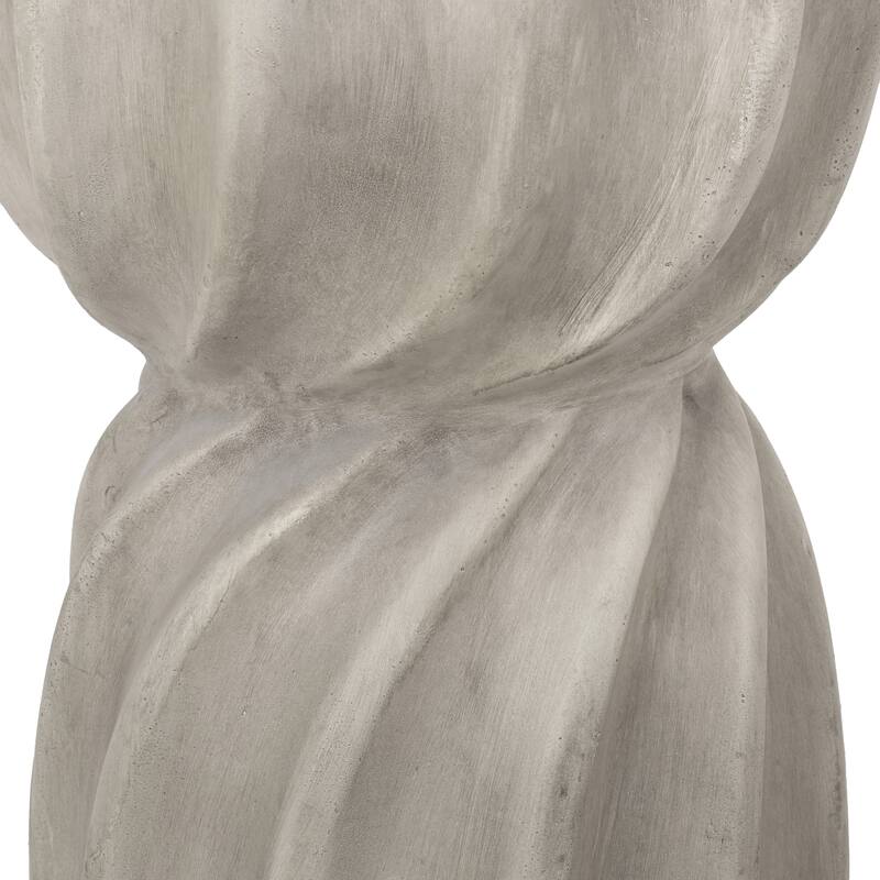 Modern Outdoor Side Table with Sunburst Top Hourglass Shape