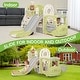 preview thumbnail 25 of 28, 10 in 1 Toddler Slide, Baby Climber Slide Indoor Playground with Bus Theme Playhouse, Basketball Hoop, Telescope, Soccer