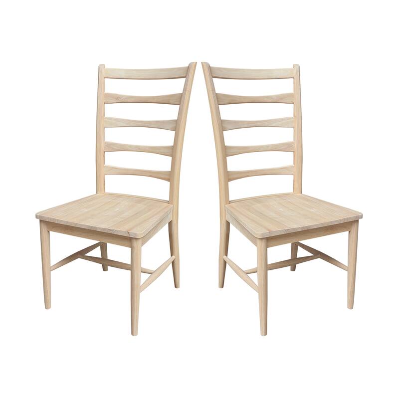 Set of Two Solid Wood Haven Dining Chairs, Unfinished