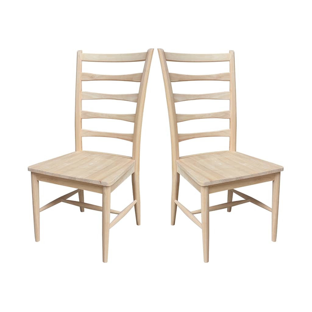Set of Two Solid Wood Haven Dining Chairs, Unfinished