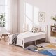 preview thumbnail 7 of 26, Modern Twin Wood Bed Frame with Geometric Headboard, Solid Pine Construction