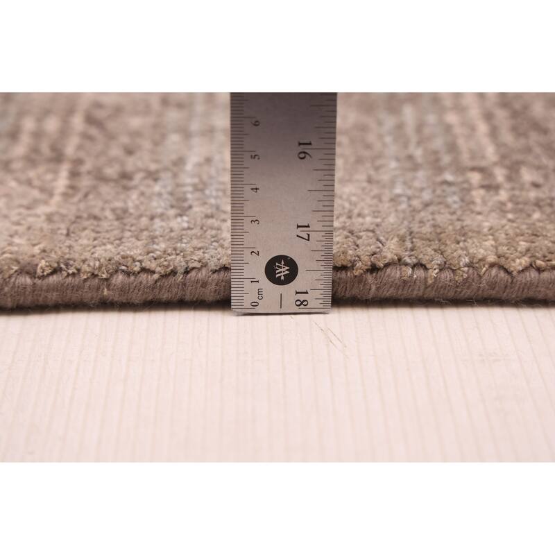 ECARPETGALLERY Hand Loomed Loreto Grey Viscose, Wool Rug - 5'4 x 7'6