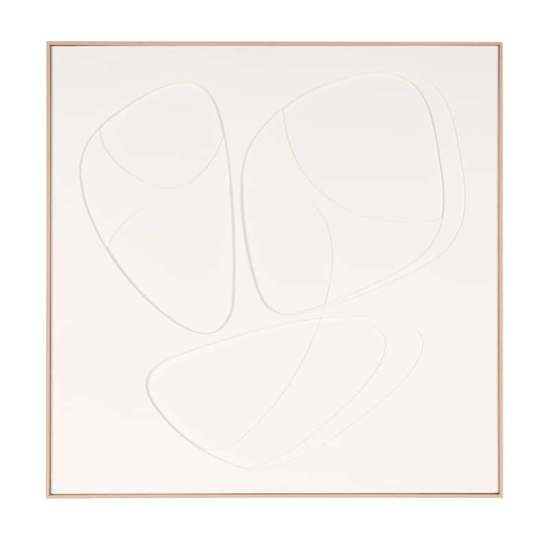 HomeRoots White Curvy Geo Trio Brown Shadowbox Wall Art