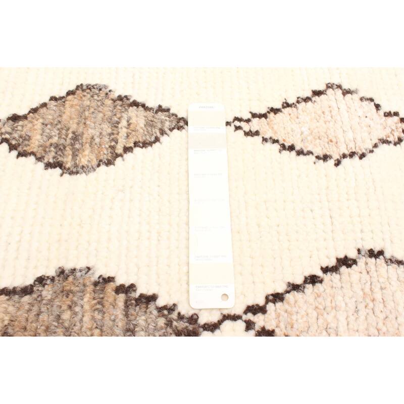 ECARPETGALLERY Hand-knotted Tangier Cream Wool Rug - 5'2 x 7'10