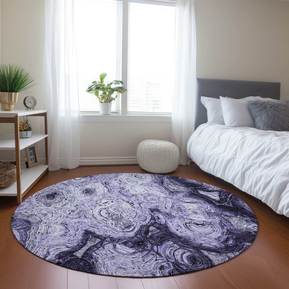 Machine Washable Indoor/ Outdoor Chantille Abstract Waves Rug
