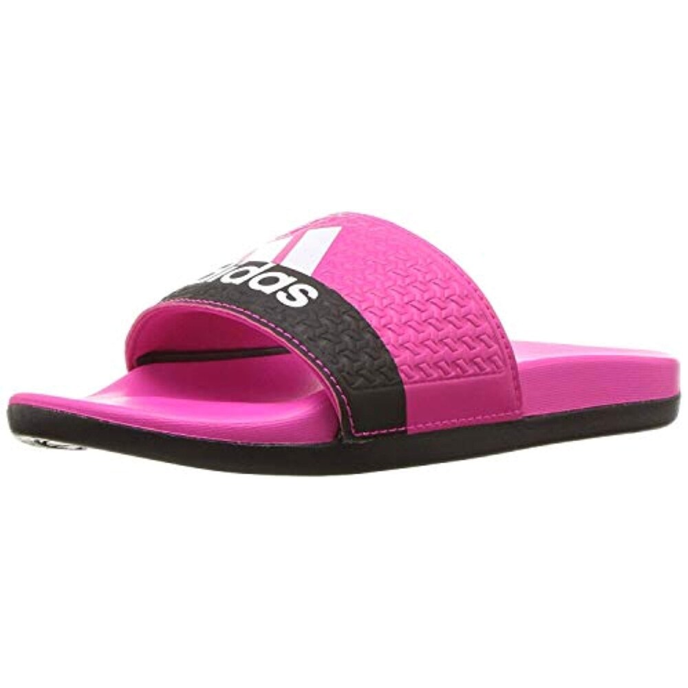 pink and black adidas sandals