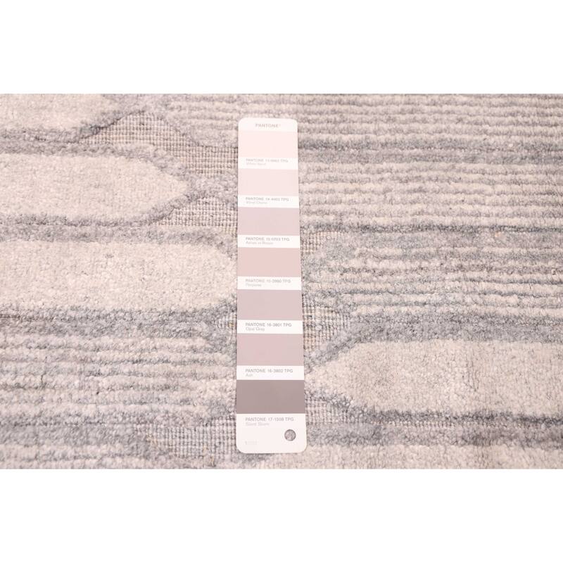 ECARPETGALLERY Hand Loomed Elysian Grey Silk Rug - 7'11 x 9'10