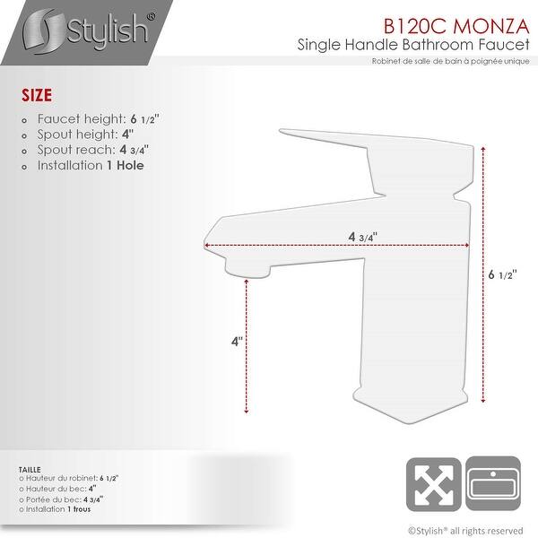 Single Hole Single Handle Bathroom Faucet Polished Chrome - Faucet Height: 6 1/2" | Spout Height: 4"
