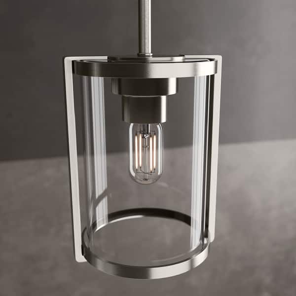 slide 2 of 13, Hunter Astwood 1 Light Mini Pendant, Kitchen Island, Dining Room Table - Transitional, Art-Deco, Contemporary, Caged Brushed Nickel