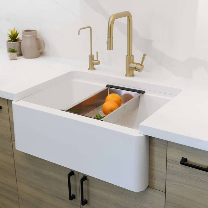 STYLISH 30 inch Composite Granite Workstation Undermount Kitchen Sink - 30" x 21" x 10"