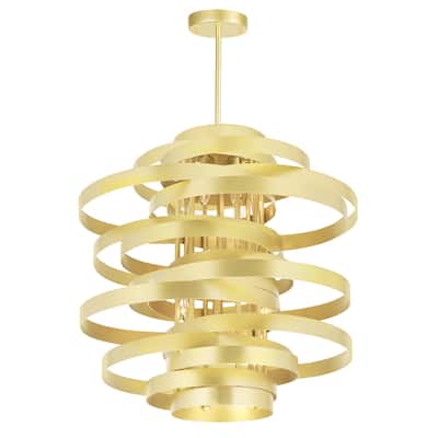 Elizabetta 6 Light Chandelier With Gold Leaf Finish - Gold Leaf