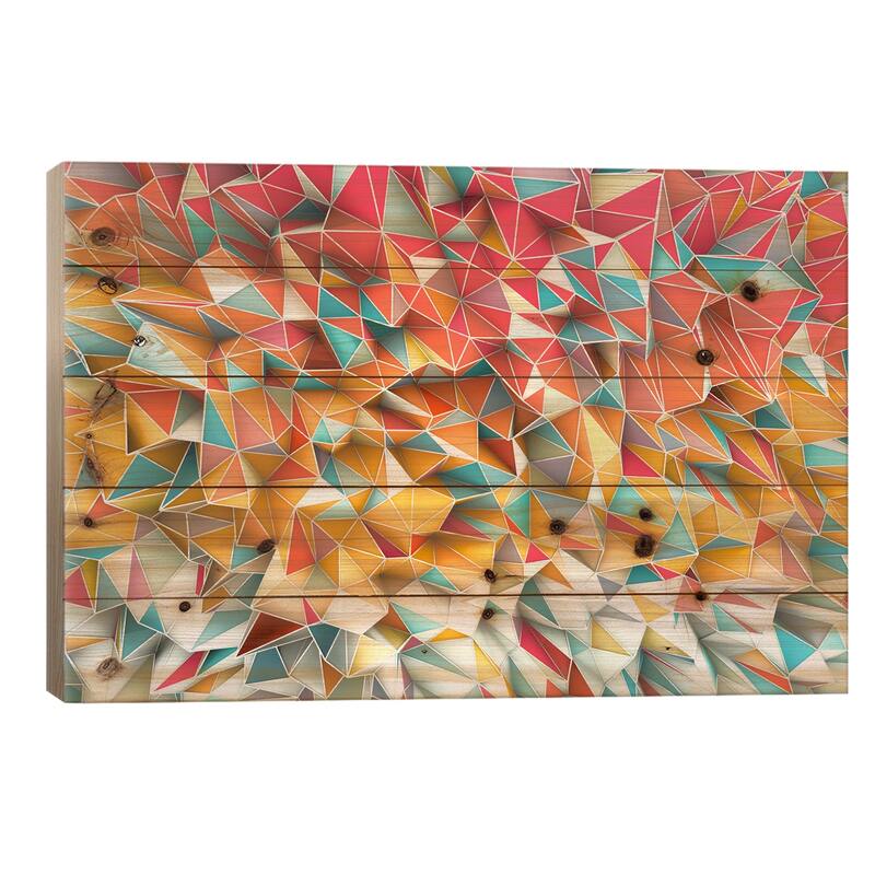 Kaos Summer Print On Wood by Diego Tirigall - Multi-Color - 18x26x1.5