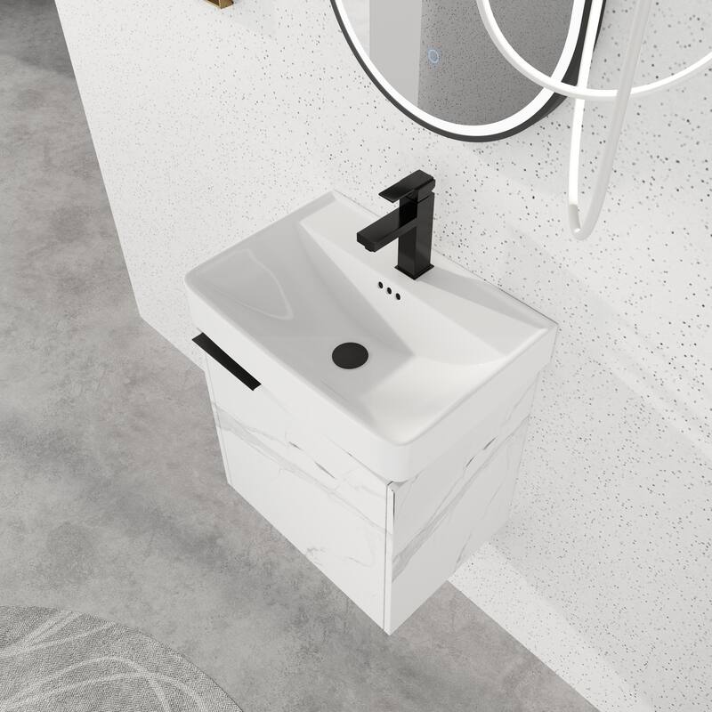 Beingnext 16''/20''/24"/30"/36" Bathroom Vanity with Sink, Floating Bathroom Vanity with Soft Close Door