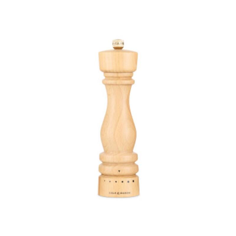 Cole & Mason London Natural Beech Grind Select Pepper Mill 8"