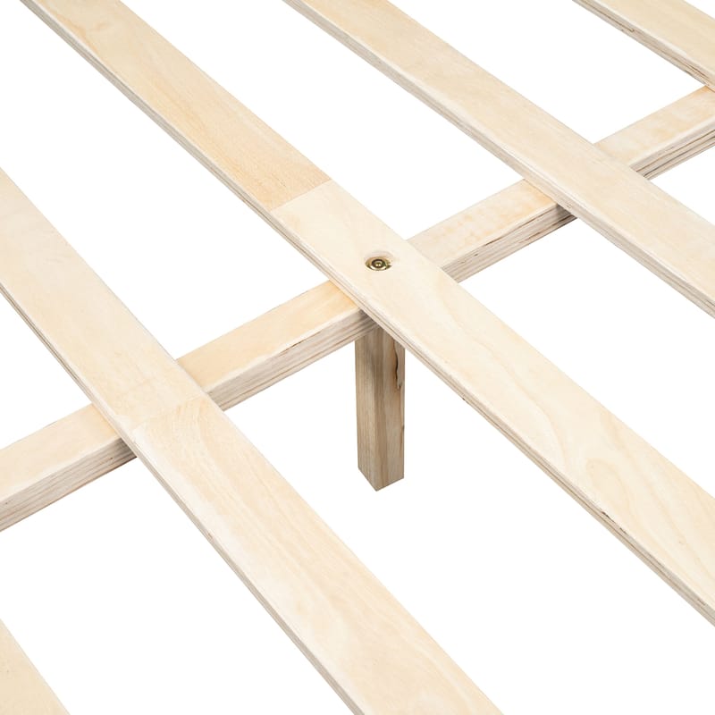 Upholstered Platform Bed with Metal Strips