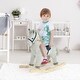 preview thumbnail 9 of 8, Kids Rocking Horse for Toddler 3-5, Plush Ride on Horse Wooden Rocker with Realistic Sounds, Gray - Light Gray
