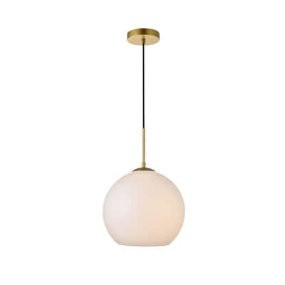 1-Light Pendant with 12 inch Frosted White Glass