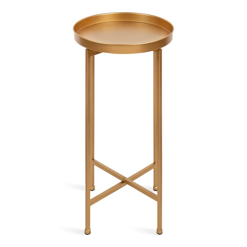 Kate and Laurel Celia Round Foldable Metal Accent Table