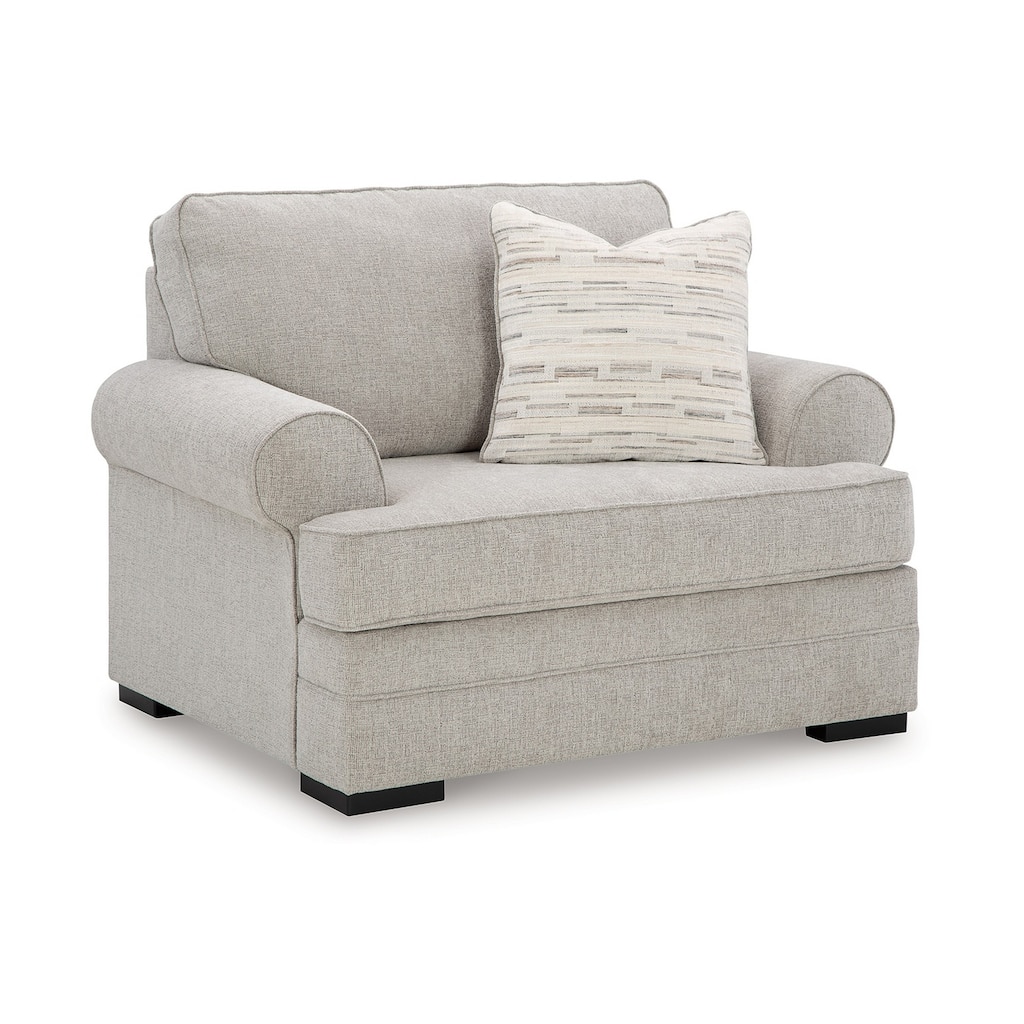Shelyn Oversized Chair, Accent Pillow, Sand Gray Textures Polyester