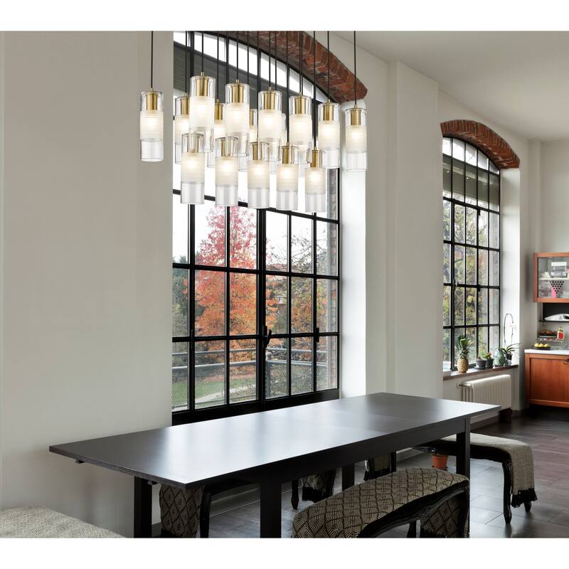 Alton 17 Light Linear Chandelier in Modern Gold - Modern Gold