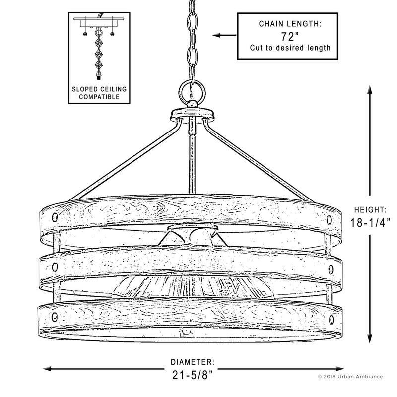 Luxury Rustic Modern Farmhouse Pendant Light by Urban Ambiance