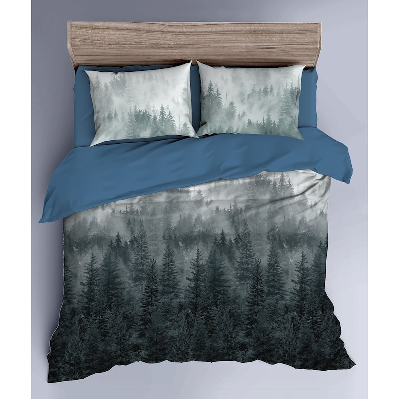 Mélange Home 3D Digital Printed Forest 3pcs Cotton Duvet Set