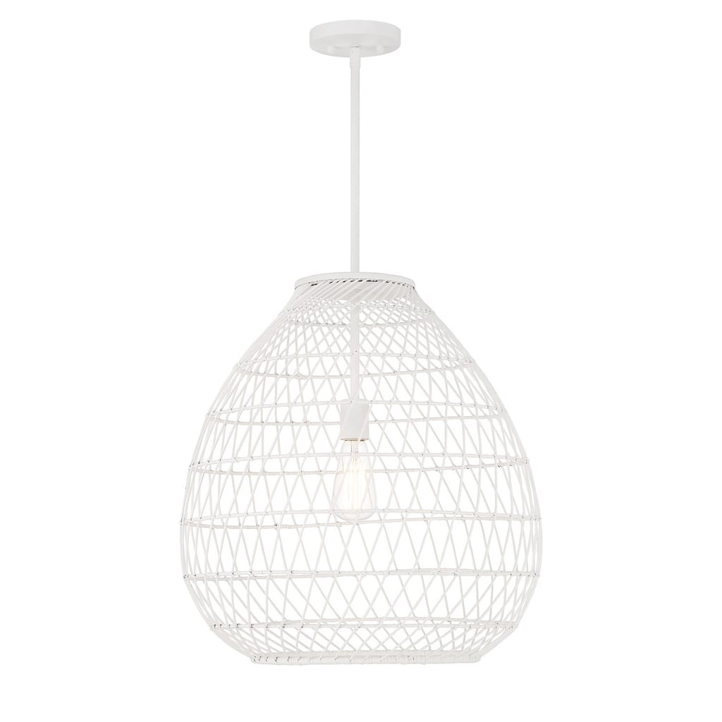 Maya 1-Light Pendant in Bisque White