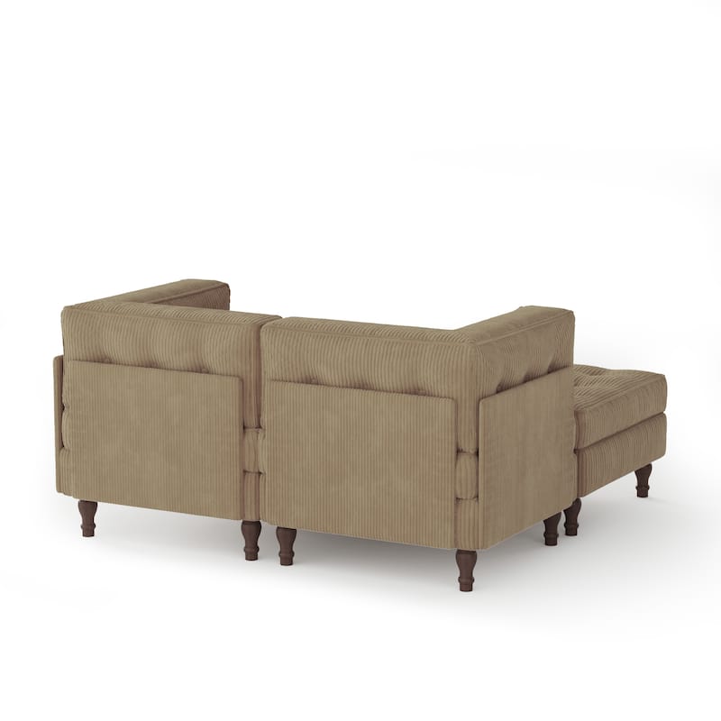 Oversized Sofa Corduroy Tufted Modular Sectional Set