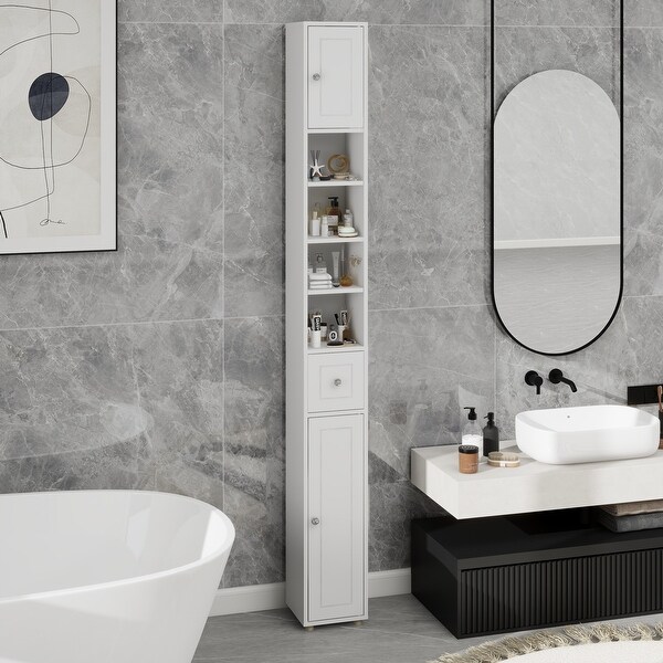 Tall Bathroom Storage Cabinet Towel Cabinet Entryway Cabinet - Bed