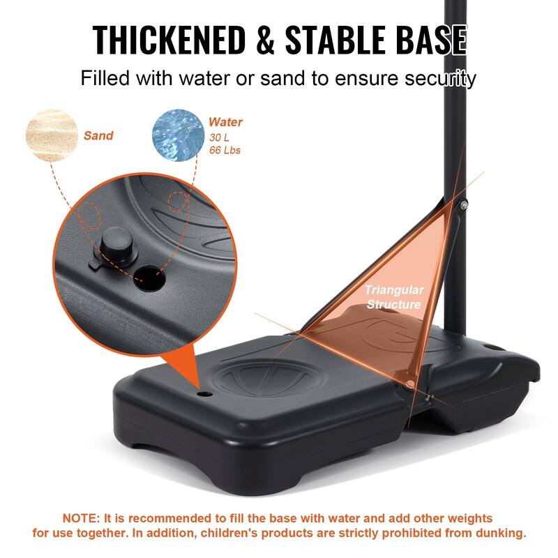 Adjustable Basketball Hoop 5-7 ft, 28" Backboard for Indoor/Outdoor