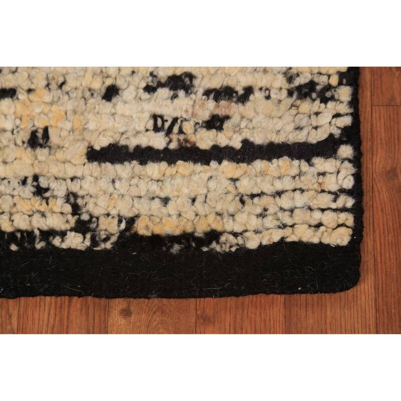 Abstract Moroccan Indian Accent Rug Handmade Wool Carpet - 2'0"x 3'0"