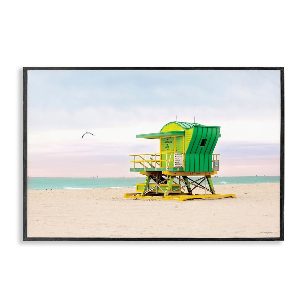 Stupell Lime Green Lifeguard Hut Framed Giclee Art Design By Seven Trees Design