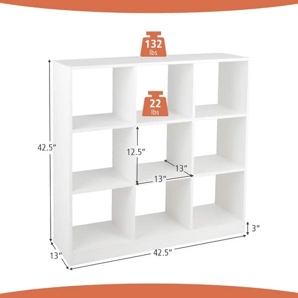 Kids Toy Storage Organizer 9-Cube Kids Bookcase for Books Toys