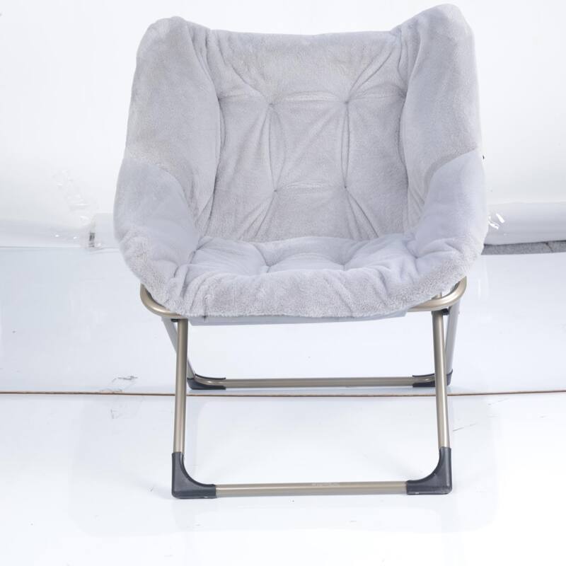 Comfy Folded Chair,Saucer Chair, Lounge Chair - XL Foldable Faux Fur Floor Seat, Non-Slip Base for Stability