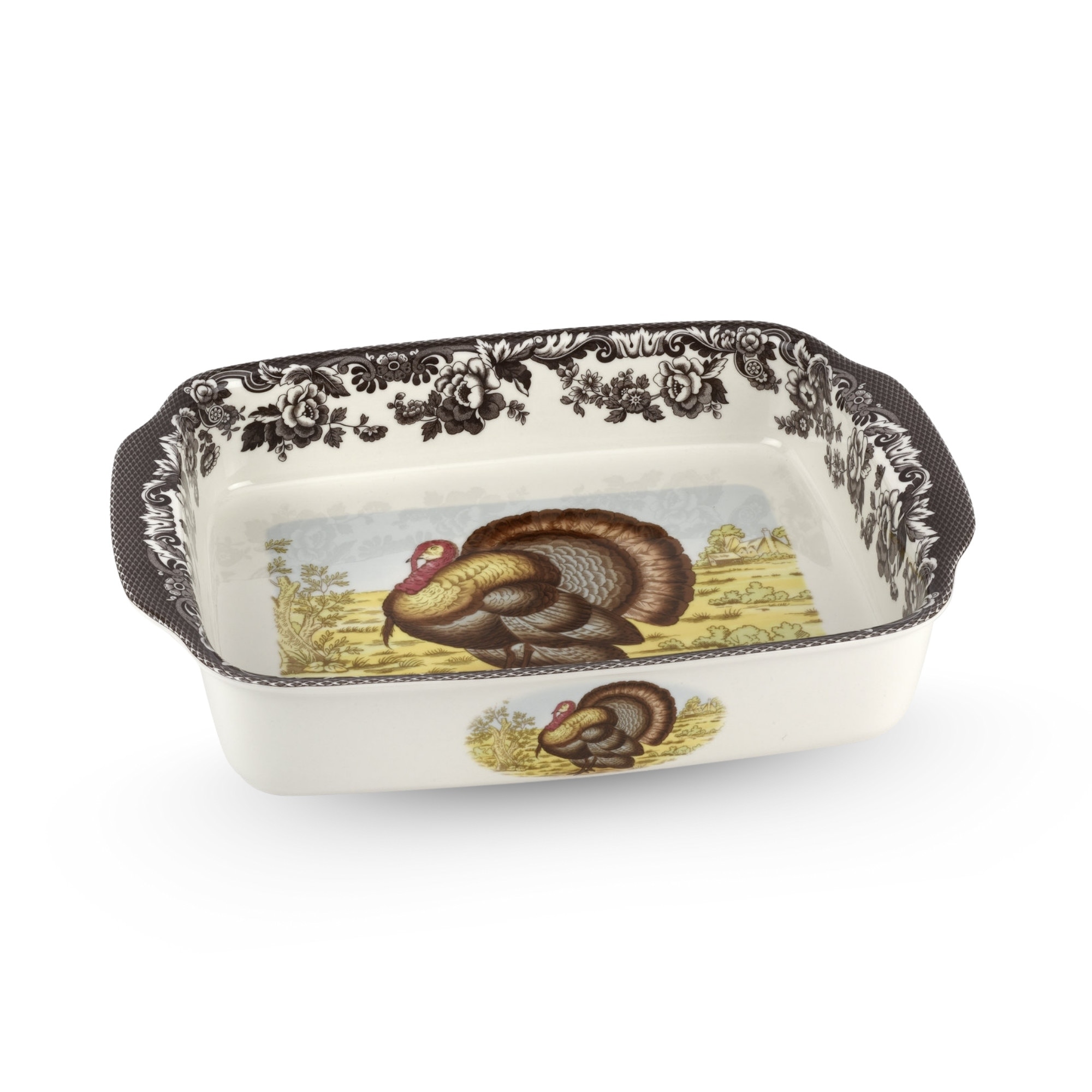 Spode Woodland 15 Inch Handled Lasagna Dish - 15 Inch x12 Inch