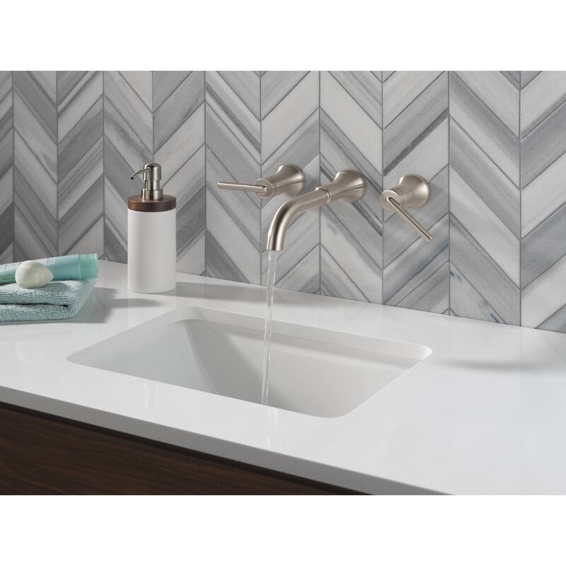 Delta H557 Trinsic Bathroom Faucet Wall Mounted Lever Handles - Champagne Bronze