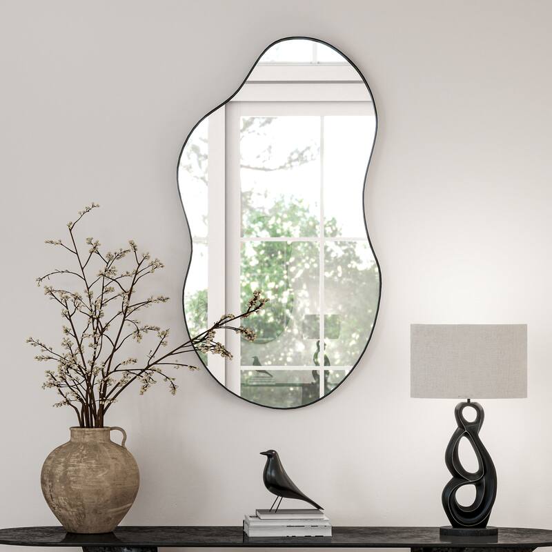 Asymmetrical Wavy Antique Accent Wall Mirror