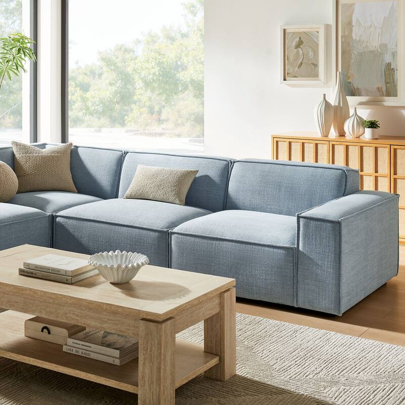 Restore 4-Piece Performance Fabric Upholstered Modular L-Shaped Sofa